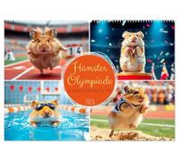 Hamster Olympiade - Der flauschigste Wettkampf des Jahres (Wandkalender 2026 DIN A2 quer), CALVENDO Monatskalender: Die große Hamster-Olympiade - Monat für Monat ein Goldmoment!