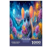 Hamster País de Las Maravillas 1000 Piezas Tiny Ratón in Colorful Flower Field Rompecabezas Desafiantes Impossible Puzzle Juguetes Rompecabezas De Juego Actividades Familiare Regalos 52x38cm/1000pcs