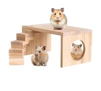 Hamster Platforms, Hideouts with Ladder Bridge 25x14x11cm, Space-Saving Climbing Toy, Multi-Level Small Pet Habitat Accessory, for Hamsters, Guinea Pigs, Gerbils, Chinchillas, Mice