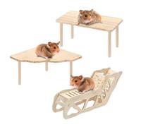 Hamster Playground, Wood Hedgehog Gym, 8.66x2.76x2.95in Chinchilla Play System with Fun, Small Animal Activity Set with Safety, Interactive Pet Accessories for Parents Lovers Keepers Shops and Bedroom