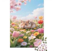 Hámster Puzzles De 1000 Piezas Puzzles para Adultos Puzle para Decoración del Hogar Flores y Plantas Regalo Diversión Imposible Juego De Habilidad para Toda La Familia Regalos A Partir De 14 Años 100