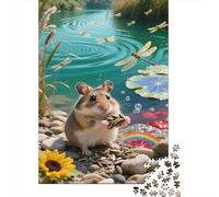 Hámster Puzzles De 1000 Piezas Puzzles para Adultos Puzle para Decoración del Hogar Little Stream Libélula Regalo Diversión Imposible DecoracióN Familiar Regalos A Partir De 14 Años 1000pcs (75x50cm)