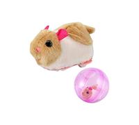 Hamster Rollspielzeug, aus weicher Plüschkörper & Rollkugel, Hamsterfigur mit Kugel, passend fuer Nager, Einsatz: Bewegung, Spiel & Lernübung, Haustier Zubehör Alltag Reise Pflege