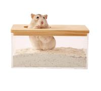 Hamster Sand Bath Box, Pet Cage Clear Box Hamsters Sand Bathtub 15.5x10.5x6cm, Gerbil Shower and Digging, Small Animals Toilet for Balcony, Children's Room, Bedroom