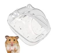 Hamster Sand Bath Box, Small Animal Cleaning Habitat, 5.16x3.54x3.43 Inches, Dwarf Hamster Toilet, Transparent Design, Easy Clean Container, Gerbil and Chinchilla Bathing (White)