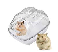 Hamster Sand Bath Container, Gerbil Bathroom Box, Polystyrene Material, Clear Chinchilla Bathtub, Small Animal Cleaning Container, Body Cleaning For Hamsters, Gerbils, Mice, 1-Pack