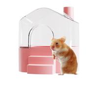 Hamster Sand Bath Container, Large Transparent Hamster Bath Sandbox, ABS, Polystyrene Small Animal Houses & Habitats for Cleaning, Playing, Exploring, and Sleeping for Lemmings, 18.5x17.6x17.2cm