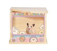 Hamster Sand Bath Container, Small Pet Shower Room, 7.48x5.91x6.38 Inches, Cage Accessories, Dust Small Animals, Visible Habitat Decor for Lemming, Hedgehog, Chinchilla