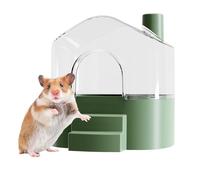 Hamster Sand Box, Transparent Hamster Bathroom, Small Animal Sand Bath, Durable Abs & Polystyrene, Play & Clean Space, Hiding & Sleeping Area, 7.28x6.93x6.77