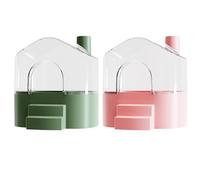 Hamster Sand Box, Transparent Hamster Bathroom, Small Animal Sand Bath, Durable Abs & Polystyrene, Play & Clean Space, Hiding & Sleeping Area, 7.28x6.93x6.77