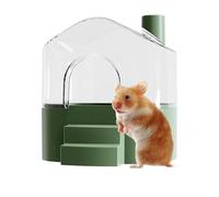 Hamster Sand Container, Large Transparent Hamster Bath Sandbox, Small Animal Houses Habitats for Cleaning, Playing, Exploring, Hiding, Sleeping, Lemming, 7.28x6.93x6.77 Inches