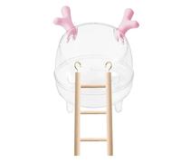 Hamster-Sandbadebox, Staubbadebox Für Hamster, Transparente Hamsterbadewanne Mit Leiter - 360-Grad-Sichtbehälter, Pflegeleichtes Sandbad Mit Dusche Und Grabraum Für Lemminge Und Hamster
