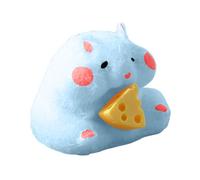 Hamster Squish-y Pelota antiestrés, suave para niños y adultos, hecha a mano, juguete de peluche de silicona suave, bolas de estrés, reutilizables, no violentas, alarma de espinillas (azul, talla