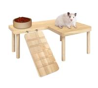 Hamster Stairs - Small Pet Climbing Toy Two-Level Cage Ladder Playground Gerbil Mouse Hamster Cage Accessories Jumping Board and Stepping