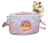 Hamster Transport Carrier, Portable Travel Cage with Adjustable Shoulder Strap, Anti-Scratch Design 7.87x5.51x5.51 Inches for Chinchilla, Bunny, Pet Travel, Outdoor Activities