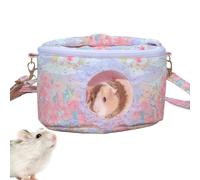 Hamster Transport Carrier, Portable Travel Carrier For Hamsters, Velvet Material, Adjustable Shoulder Strap, Anti-Scratch Cage For Chinchilla, Outdoor Activities, 7.87x5.51x5.51 In