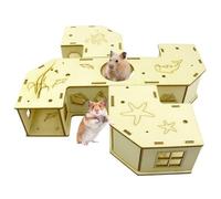 Hamster Tubes, Hamster Cage Accessories, Easy to Clean Wooden Puzzle House Pet Toys, Tunnel Maze for Hamsters, Chinchillas, Ferrets, Bunnies, Hedgehogs, Gerbils, Small Animal Enrichment