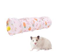Hamster Tunnel, Interactive Pet Tubes, Foldable and Portable Design, Includes Hanging Plaything Ball, Pink, Ideal for Rabbits, Ferrets, Kittens, Hedgehogs