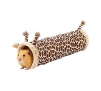 Hamster Tunnel - Jirafe Foldable Cave Toy | Warm Foldable Resting Tunnel With Cute Giraffe Design, Perfect Small-pet For Hamsters, Dwarf Bunnies, Hedgehogs and Ferrets In Indoor Home Spaces