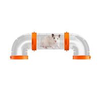 Hamster Tunnel, Small Animal Exercise Pipe, Playground Module Tube House, Sturdy and Safe Design, Easy to Assemble, for Hamsters, Gerbils, and Other Small Pets, Clear