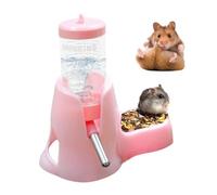 Hamster Wasserspender & Futterspender - 80ml Kleintier Trinkflasche | Automatischer Futterautomat | Verdicktes Gehäuse Für Zwerghamster, Geruchloses PP Zubehör, Blau Rosa Gelb Farbwahl