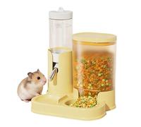 Hamster Water Bottle - 6.69 Inches Small Animal Drinking Dispenser with Detachable Food Bowl Base, Portable Waterer with Feeding Container Function, Pet Supply for Hedgehog Gerbil Dwarf