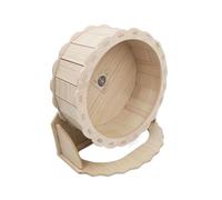 Hamster Wheel, Gerbil Saucer, Small Pet Climbing Toy, 23x23x13.5cm, V Material, Quiet Running Design, Chew-Friendly Wood, Habitat Enrichment and Cage Decor, 7 Inches Natural 1 Pack