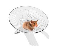 Hamster Wheel, Silent Twirler Exercise Toy, 7.09x4.33 Inches Clear Flying Sauce, Running Disc Non-Slip Design, Stress-Relief Pet Wheel for Cage, Play Area, Gerbils Mice Hedgehogs