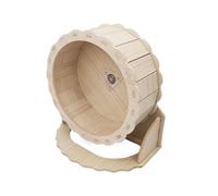 Hamster Wheel, Wooden Wheel Pet, Quiet Running Saucer Climbing and Exercise, Simulates Natural Habitat, Gerbil Cage Accessories for Playing Area, Active Living, 9.06x9.06x5.31 Inch