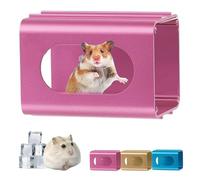 Hamsters Cooling Tunnel, Hamsters Instant Cooling Metal House, Portable Hanging Aluminum Hideout House for Small Animals Gerbils Squirrels Hedgehog Chinchilla (Pink)