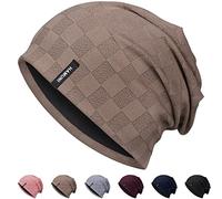 HAMUNI Gorro Holgado para Hombres y Mujeres, Gorro de Punto Jacquard Delgado y Ligero, Gorro de cráneo, Gorro Suave y Holgado para Unisex, Sombrero clásico Flexible
