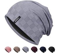 HAMUNI Gorro Holgado para Hombres y Mujeres, Gorro de Punto Jacquard Delgado y Ligero, Gorro de cráneo, Gorro Suave y Holgado para Unisex, Sombrero clásico Flexible