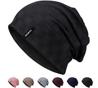 HAMUNI Gorro Holgado para Hombres y Mujeres, Gorro de Punto Jacquard Delgado y Ligero, Gorro de cráneo, Gorro Suave y Holgado para Unisex, Sombrero clásico Flexible