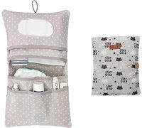 HAMUR HOME Bolsa De Pañales 2 En 1 Y Bolsa De Cosméticos - Práctica Bolsa para Pañales De Mamá Toallitas Y Crema - Organizador para Bebés (Fox)