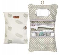 HAMUR HOME Bolsa De Pañales 2 En 1 Y Bolsa De Cosméticos - Práctica Bolsa Para Pañales De Mamá Toallitas Y Crema - Organizador Para Bebés (Leaves)