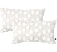 HAMUR HOME Conjunto De 2 Fundas De Cojín 30 X 50 Cm - Funda De Cojín Boho Decorativa - Funda Decorativa De Almohada para Sofá - Fundas De Almohadón Decorativas para Salón (Point Ecru)