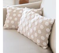 HAMUR HOME Conjunto De 2 Fundas De Cojín 30 X 50 Cm - Funda De Cojín Boho Decorativa - Funda Decorativa De Almohada para Sofá - Fundas De Almohadón Decorativas para Salón (Point Beige)