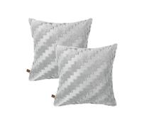 HAMUR HOME Conjunto De 2 Fundas De Cojín 45 X 45 Cm - Funda De Cojín Boho Decorativa - Funda Decorativa De Almohada para Sofá - Fundas De Almohadón Decorativas para Salón (Zigzag Gris)