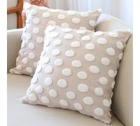 HAMUR HOME Conjunto De 2 Fundas De Cojín 45 X 45 Cm - Funda De Cojín Boho Decorativa - Funda Decorativa De Almohada para Sofá - Fundas De Almohadón Decorativas para Salón (Point Beige)