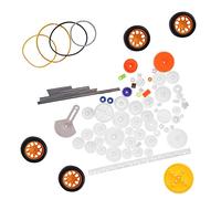Hamwesh 78 Piezas Juego de Engranajes de Plástico, Eje de Motor Polea | Piezas de servomotor de robótica, bujes de neumáticos de eje de plástico, para coches RC, automóviles de juguete, proyectos