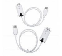 Hamwesh Adaptador de Pantalla Inalámbrico, Cable de Duplicación de Pantalla 1080P Transferencia Estable de 50 M Plug and Play sin WiFi/Aplicación/Bluetooth, para PC Smartphone TV