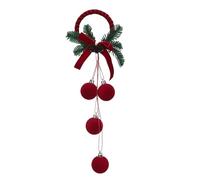 Hamwesh Adornos de Bolas de árbol de Navidad Flocados, Paquete de 6 Adornos Colgantes de Terciopelo Rojo para Decoraciones de árboles de Navidad, Decoración Ligera Antienvejecimiento para Fiestas (#3)