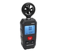 Hamwesh Anemómetro Digital, Pantalla LCD Retroiluminada Grande 6 Unidades Medidor de Velocidad del Viento Digital, Medidor de Velocidad del Viento con Sensor de Temperatura y Humedad para