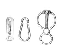 Hamwesh Anillo para Atar Caballos, Diseño Humano de Liberación de Estrés, Equipo de Entrenamiento para Caballos, Accesorio de Seguridad de Acero Inoxidable con Cáncamos, Kit de Hardware para Uso