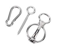 Hamwesh Anillos de Amarre para Remolque de Caballos, Metal Resistente con Mecanismo de Liberación Gradual para Evitar Tirones hacia Atrás, Anillo de Amarre de Entrenamiento de Caballos con 3