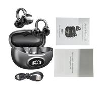 Hamwesh Auriculares Inalámbricos, Bluetooth 5.4 ENC con Cancelación de Ruido, Auriculares Deportivos con Pantalla Digital LED, Altavoz de 0.394 in, Graves Profundos, Tiempo de Reproducción 3H, (Gris