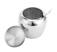 Hamwesh Azucarero con Tapa y Cuchara, Recipiente de Azúcar Irrompible de Acero Inoxidable Pulido 304, Dispensador de Azúcar con Superficie Pulida de Espejo y Borde Seguro para los Dedos para el Hogar,