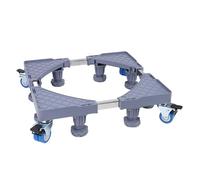 Hamwesh Base de Rodillos Móvil Ajustable, de 16,14 a 25,2 Pulgadas, Rodamiento de Carga de 180 Kg, 8 Ruedas de Bloqueo, 4 Pies Fuertes para Lavadora Secadora, Gabinete de Refrigerador con Fácil