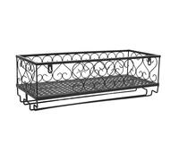 Hamwesh Botellero Montado en la Pared, Soporte para Copas de Vino de Acero Al Carbono Vintage Que Ahorra Espacio, Estante Flotante para Vino con Capacidad para 6-7 Botellas de y 6 Vasos para Cocina