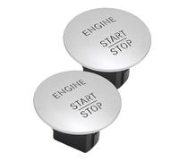 Hamwesh Botón de Arranque del Motor Plateado 2 Piezas Reemplazo del Interruptor de Encendido Go Start Stop sin Llave 2215450714 Compatible con Vehículo Fácil Instalación Material ABS SUS Duradero